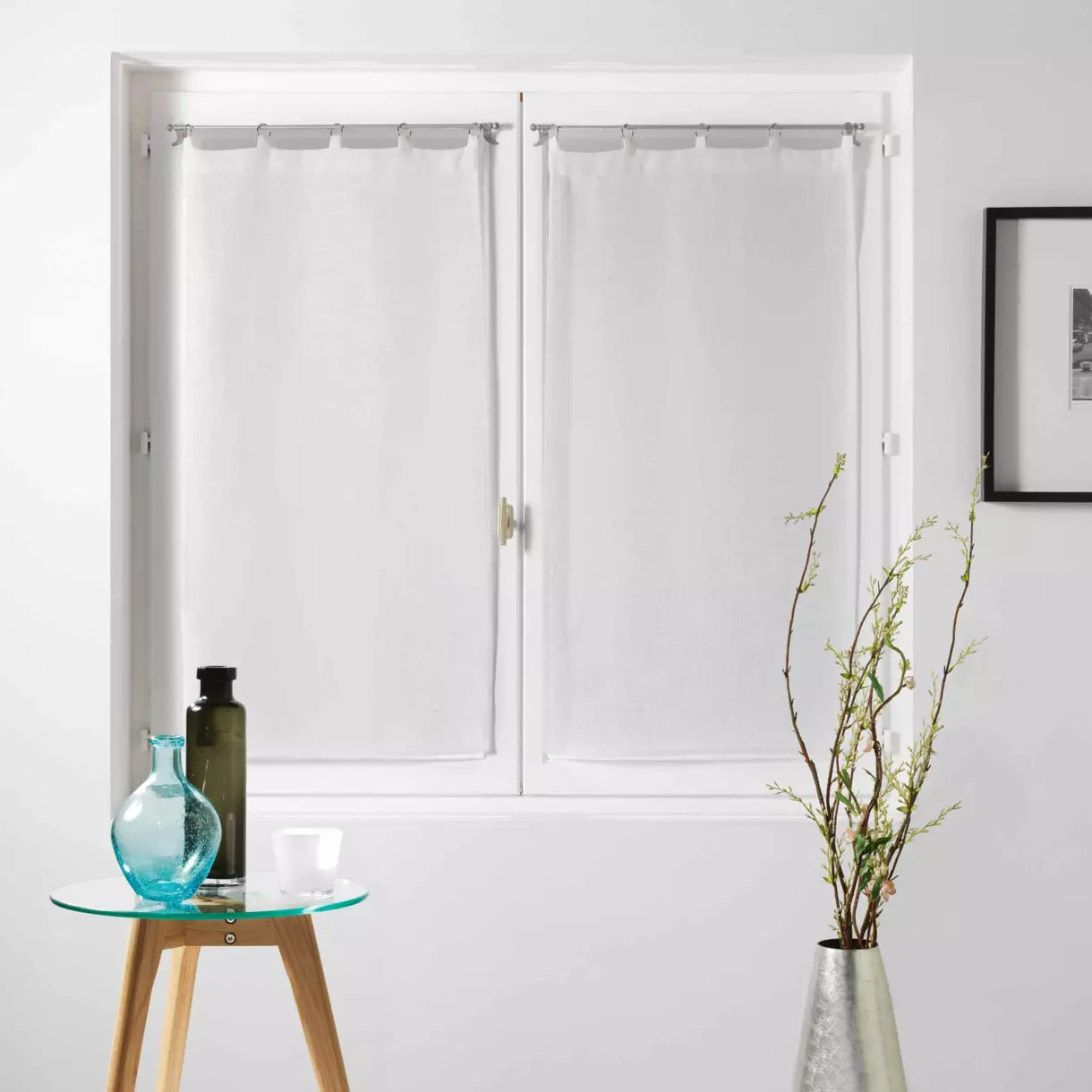 Paire de voilages (60 x 120 cm) Milza Blanc 1