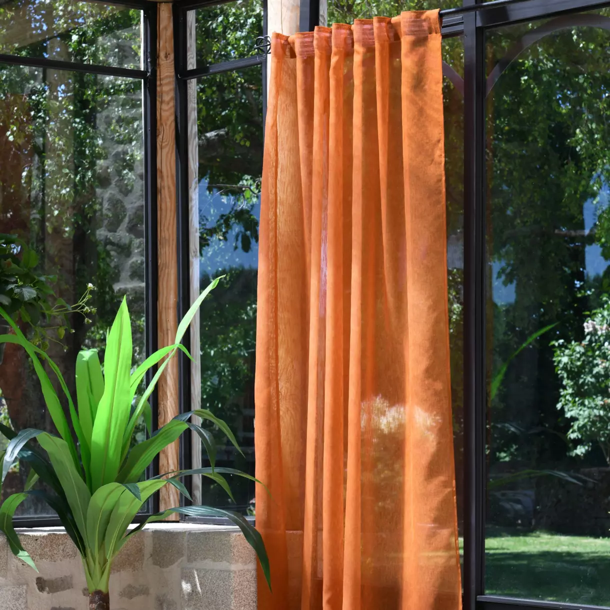 Voilage galon fronceur (140 x 260 cm) Derby Marron cognac 1