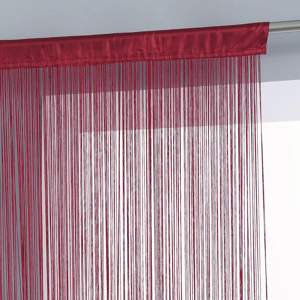 Rideau de fil (90 x H200 cm) Uni Rouge grenat 1