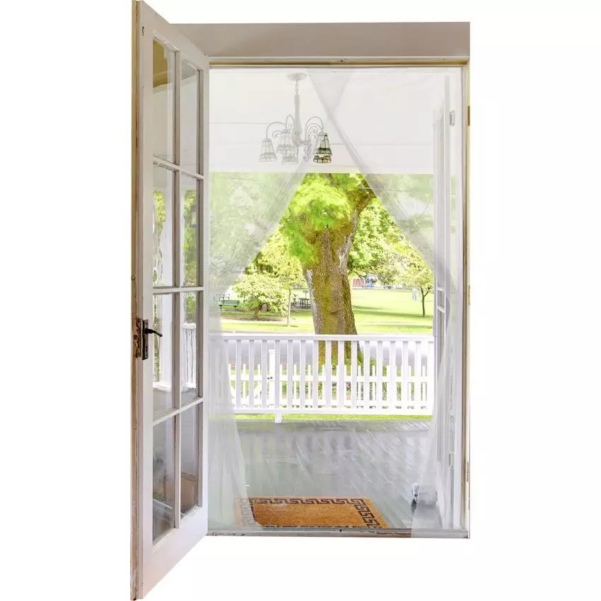 Kit cortina de puerta Mosquitera Blanco 1