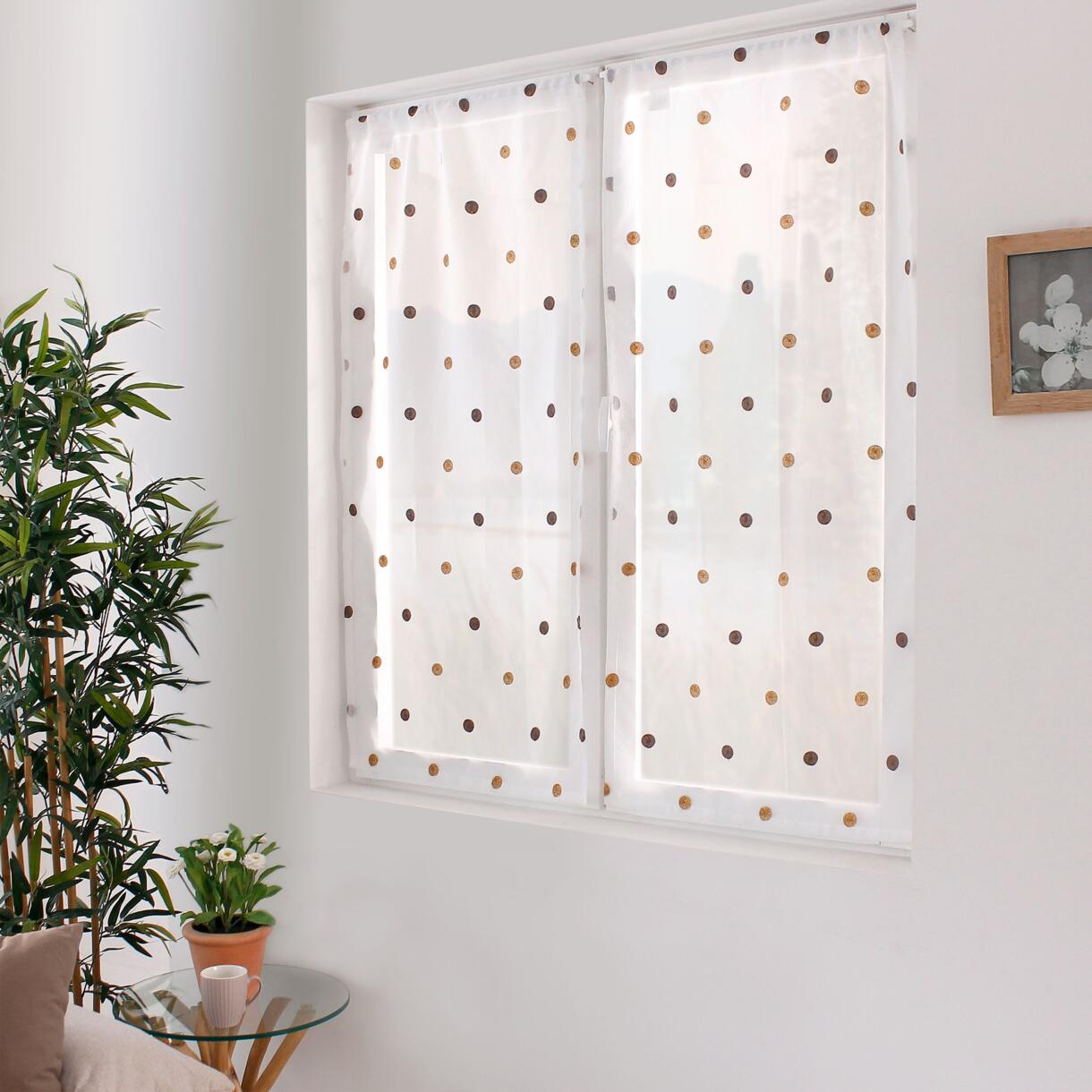 Coppia di tende trasparenti (60 x 120 cm) Smarties Marrone visone 1