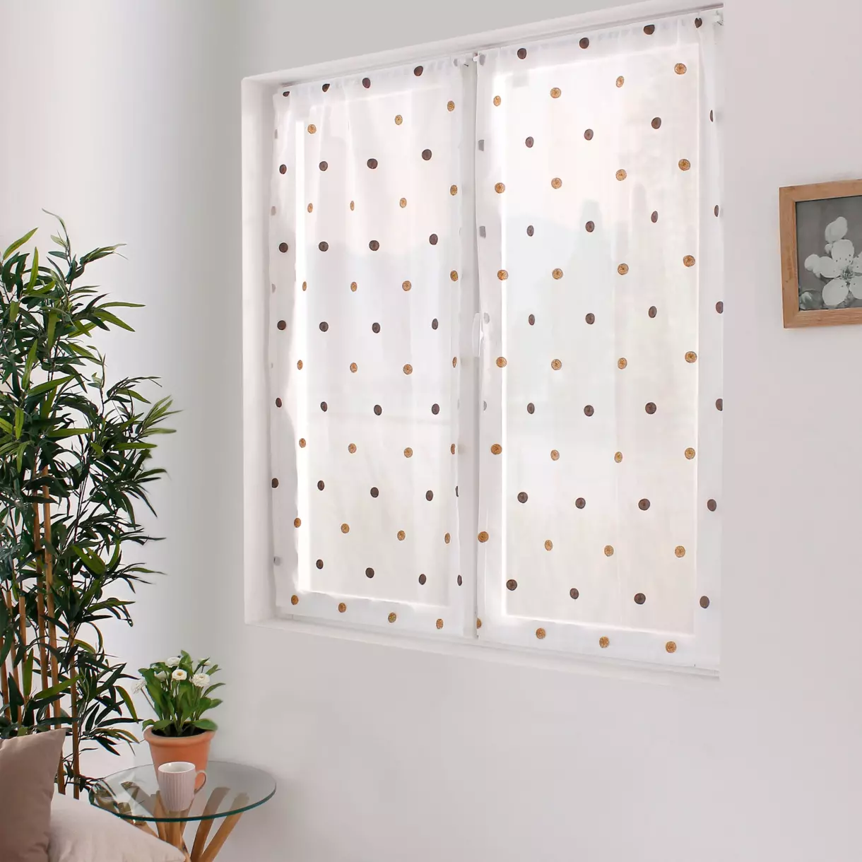 Paire de voilage (60 x 120 cm) Smarties Marron vison 1