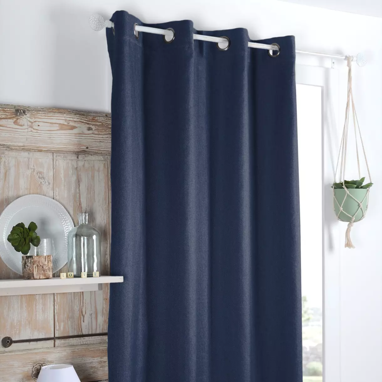 Cortina opaca (140 x 260 cm) Copenhague Azul marino 1
