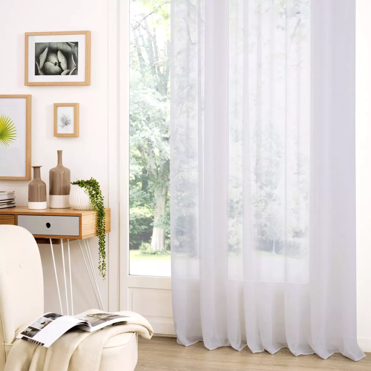 Visillo(140 x 260 cm) Etamine Gris 1