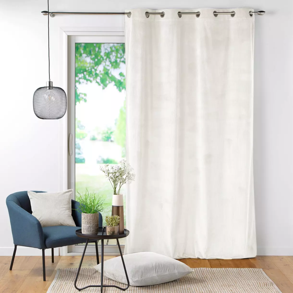 Rideau velours (140 x 260 cm) Casual Ecru 1