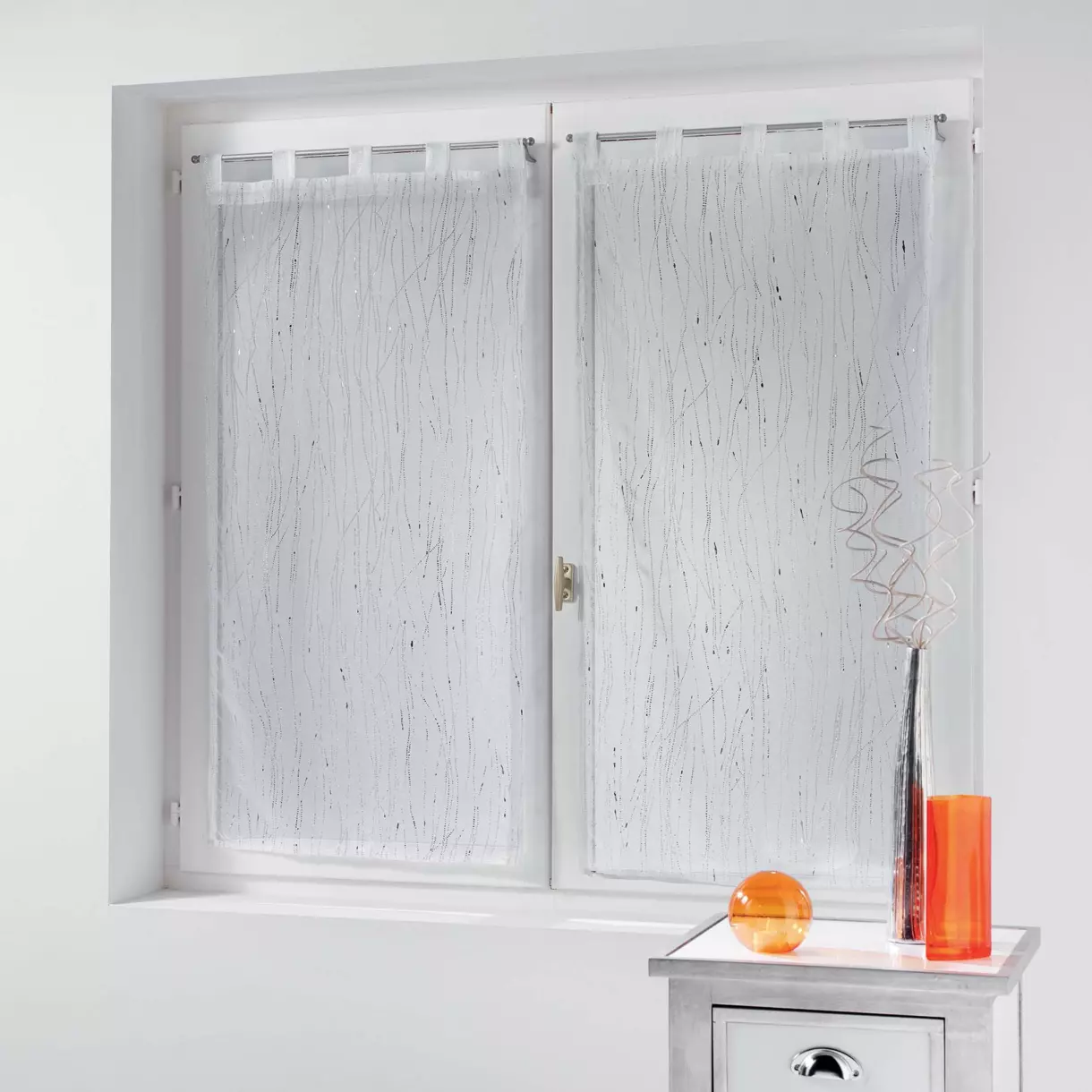 Paire de voilages (45 x 90 cm) Filiane Blanc 1