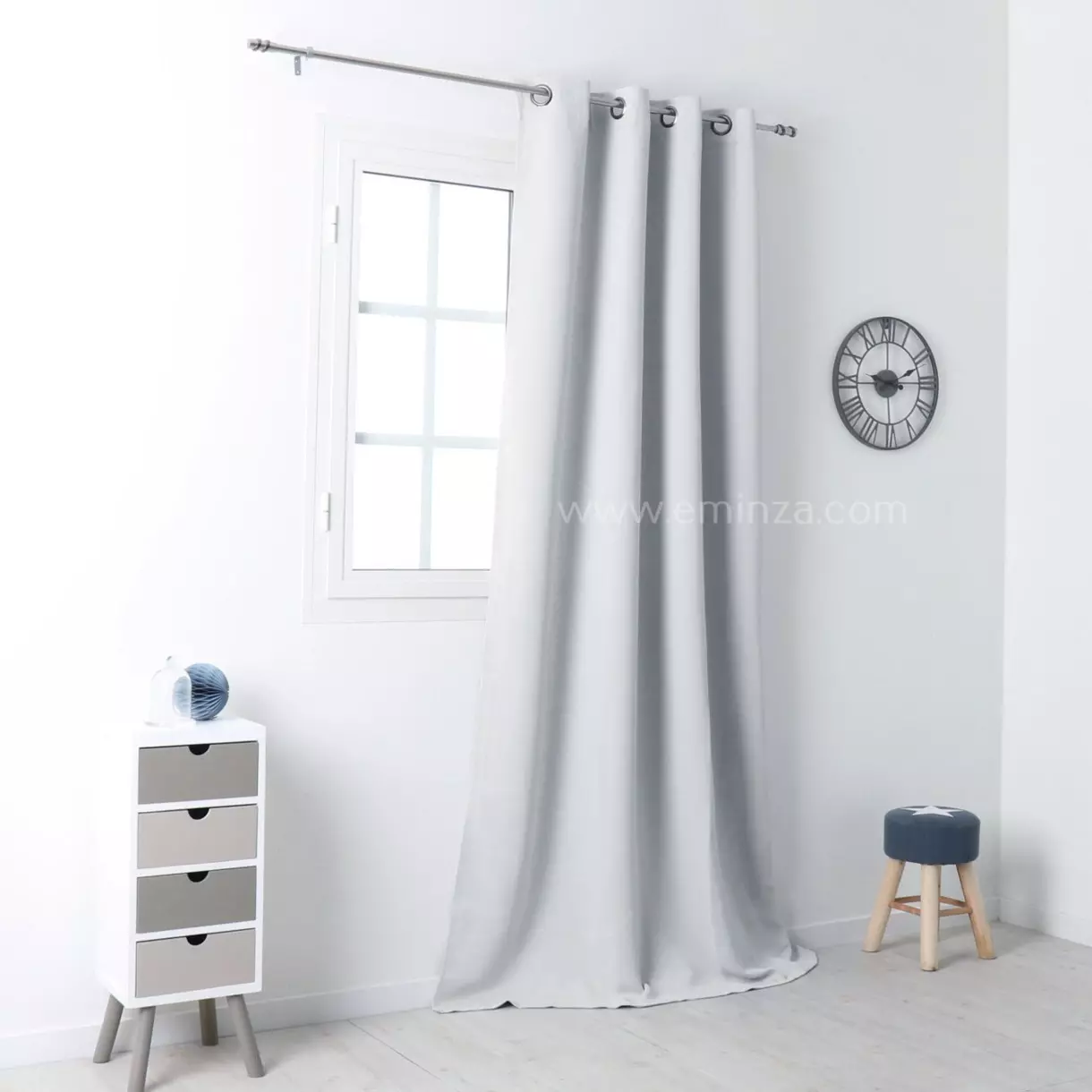 Cortina opaca (140 x alto 280 cm) Notte Gris claro 1