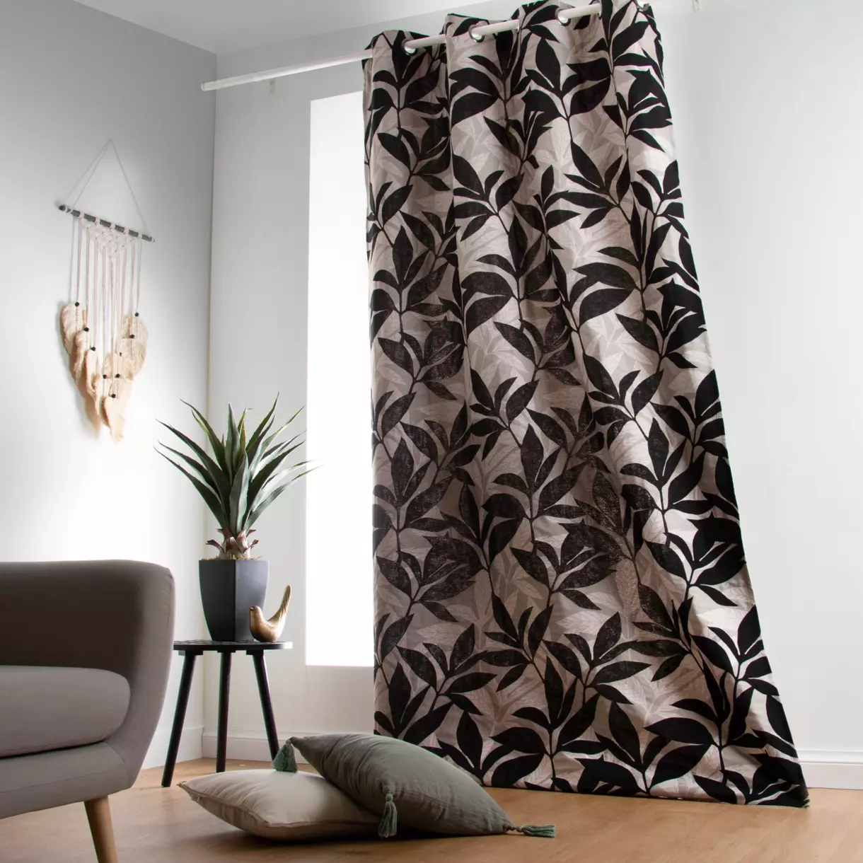 Cortina semi-opaca (140 x 240 cm) Korba Beige 1