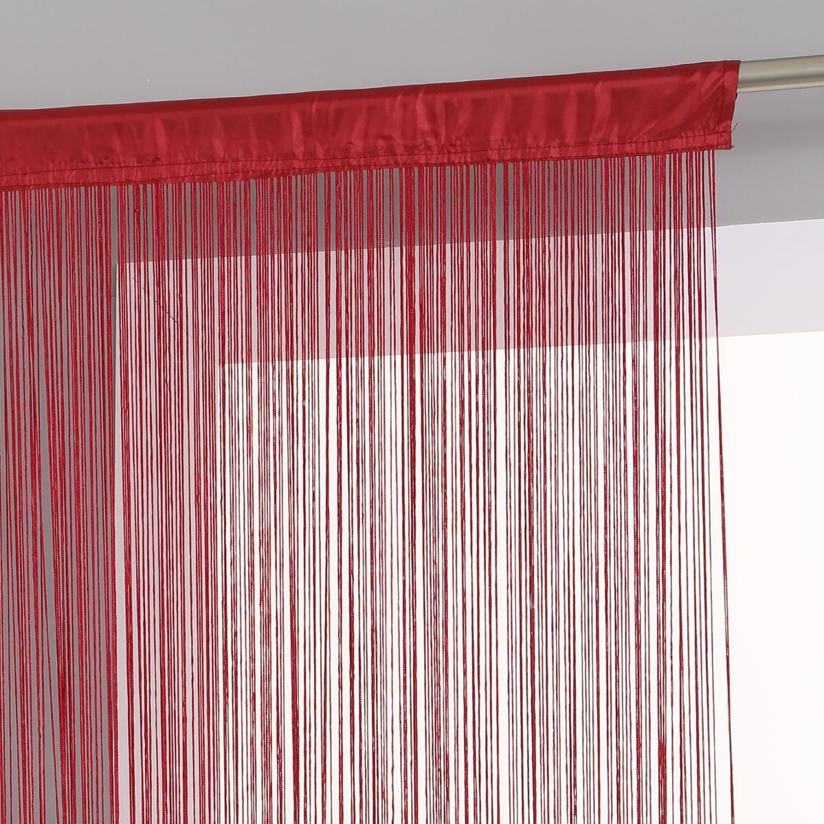 Cortina de hilo (120 x Alto 240 cm ) Rojo liso 1