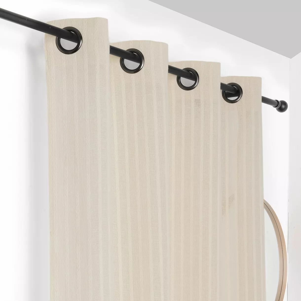 Vitrage katoen (140 x 275 cm) Tresse Ivoire