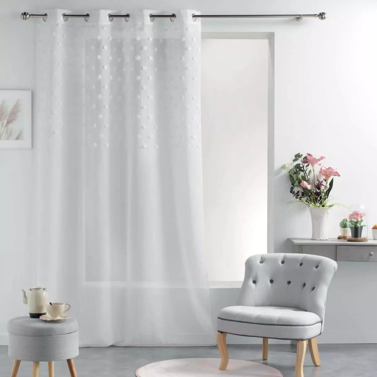 Visillo (140 x 240 cm) Melusine Blanco 1