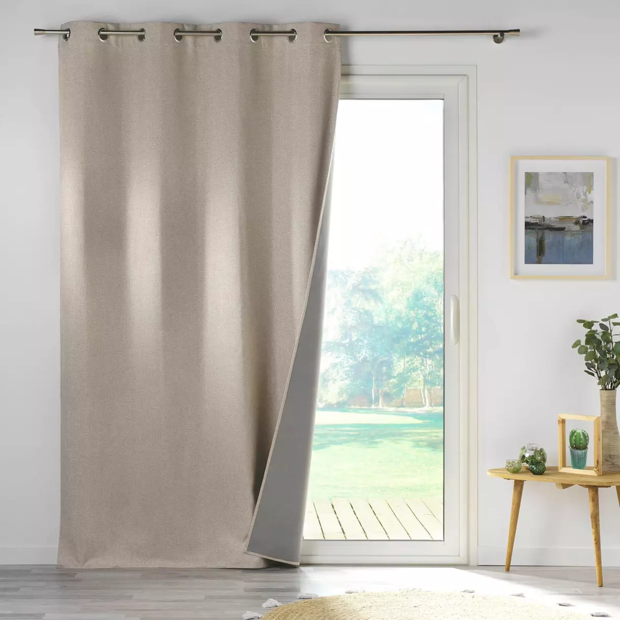 Rideau occultant (140 x 260 cm) Crepuscule Beige 1