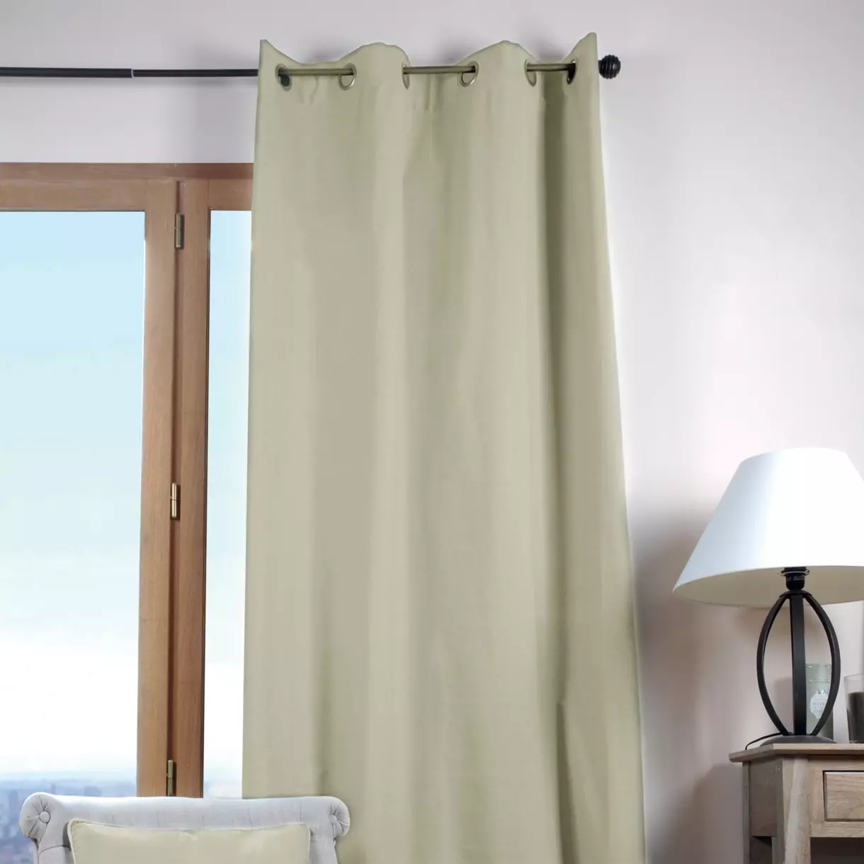 Cortina algodón (135 x 240 cm) Duo Verde kaki 1