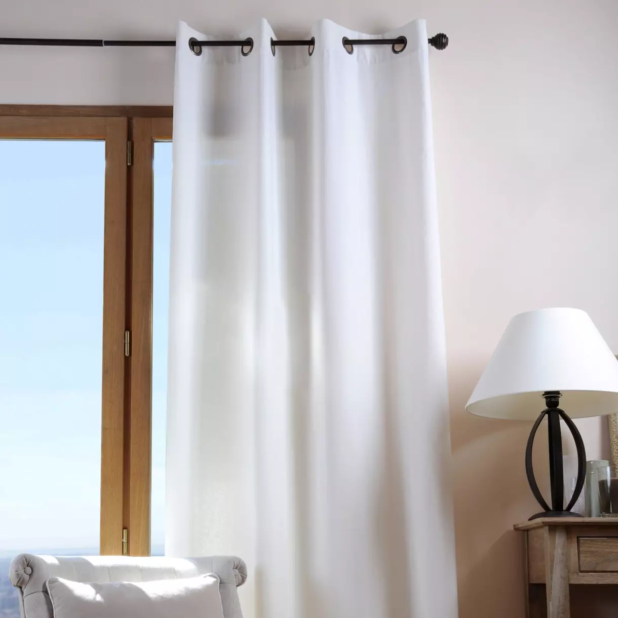Rideau coton (135 x 240 cm) Duo Ecru 1