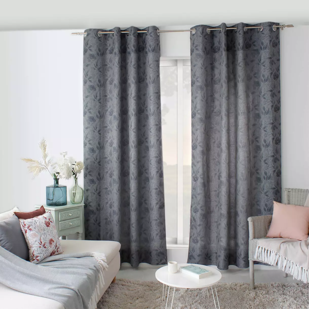 Rideau (135 x 240 cm) Harmony Gris moyen 1