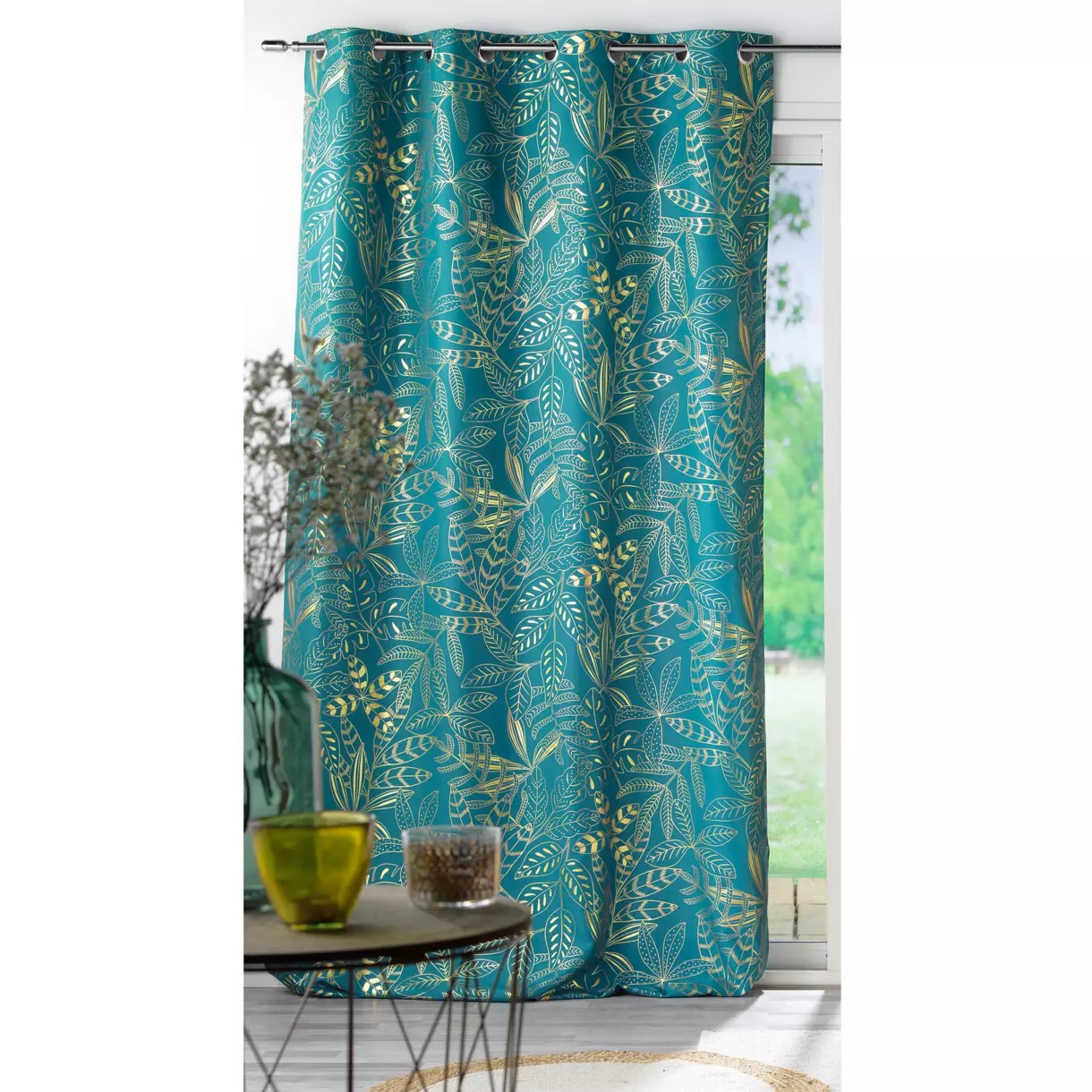 Cortina  semi-opaca(140 x 280 cm) Belflor Verde esmeralda 1
