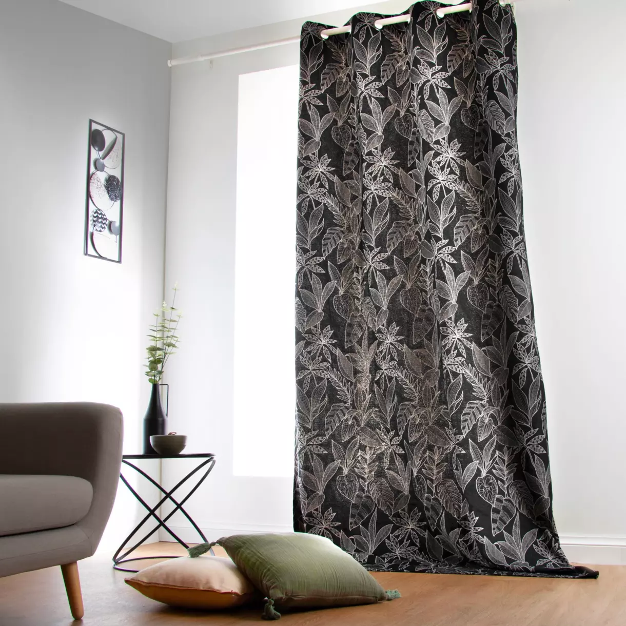 Cortina semi-opaca (140 x 260 cm) Kerala Negro 1