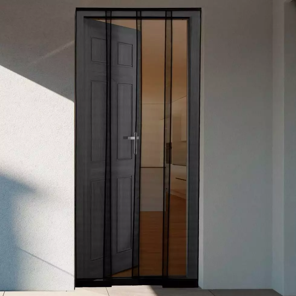 Cortina de puerta mosquitera (alto 230 x L100 cm) Negro 1