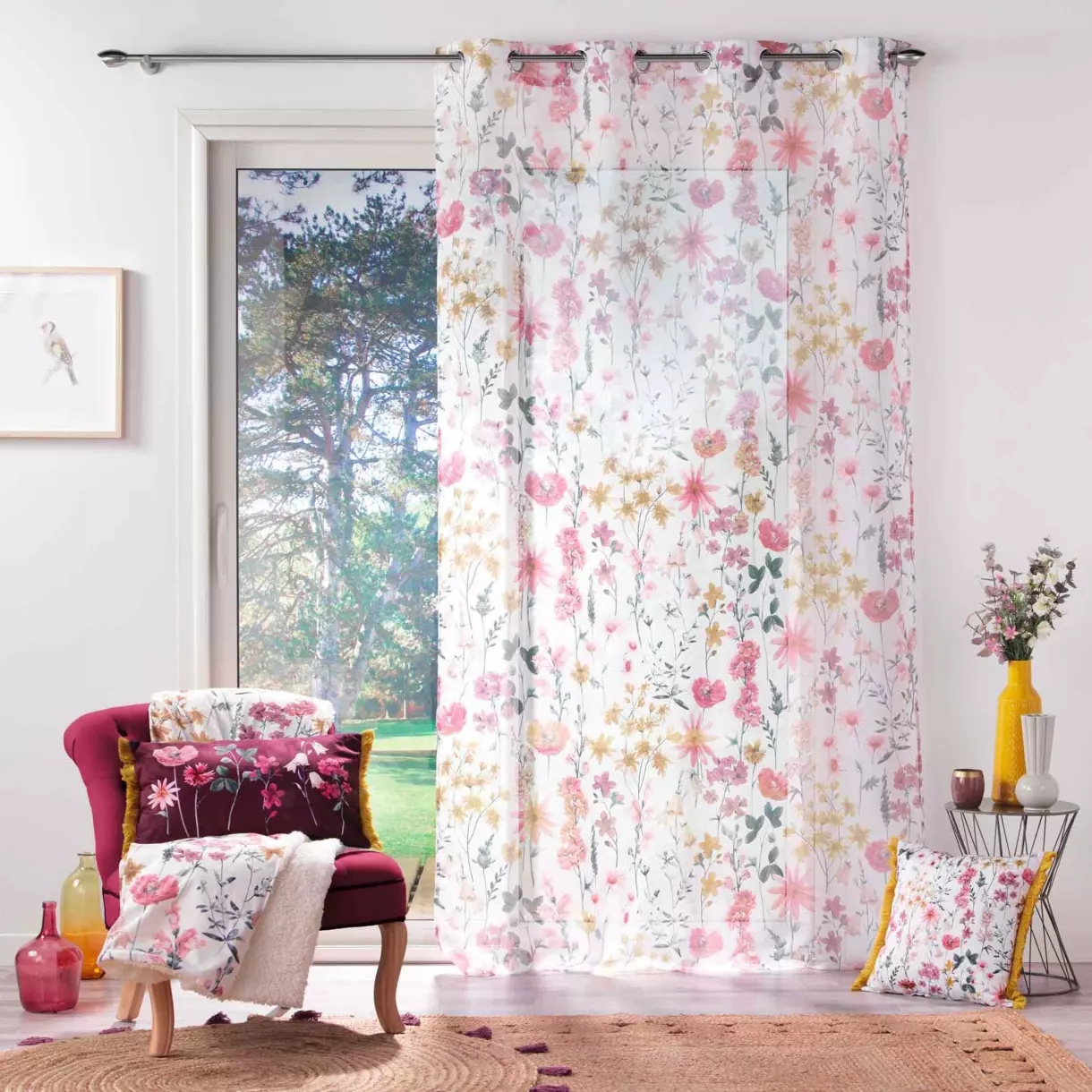 Voilage (140 x 240 cm) Florabella Blanc 1