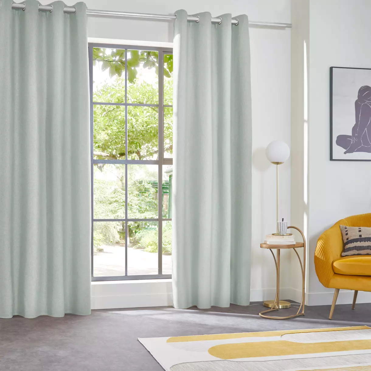 Cortina opaca aislante (140 x 260 cm) Barn Azul Gris 1