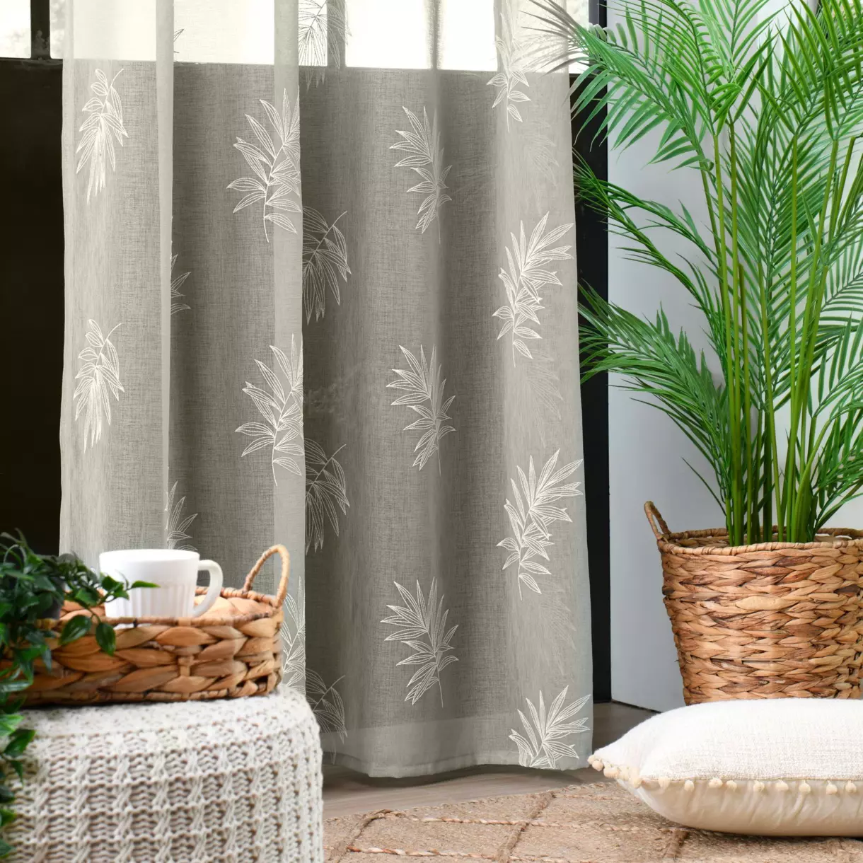 Visillo (140 x 260 cm) Addisson Verde salvia 1