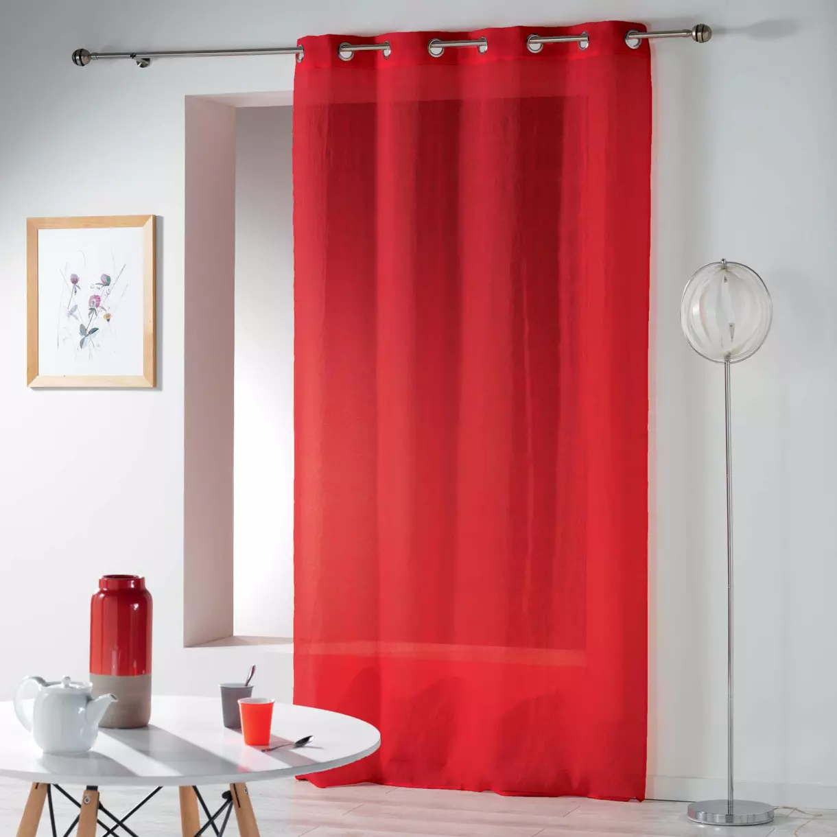 Visillo (140 x 240 cm) Telma Rojo 1