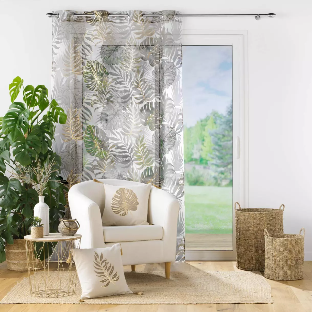 Visillo (140 x 280 cm) Mogador Gris 1