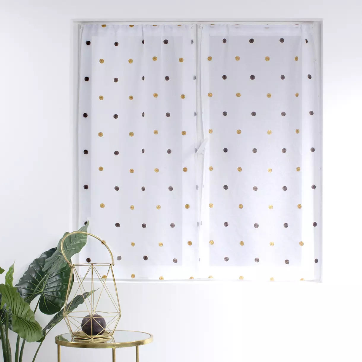 Paire de voilage (60 x 90 cm) Smarties Marron vison 1