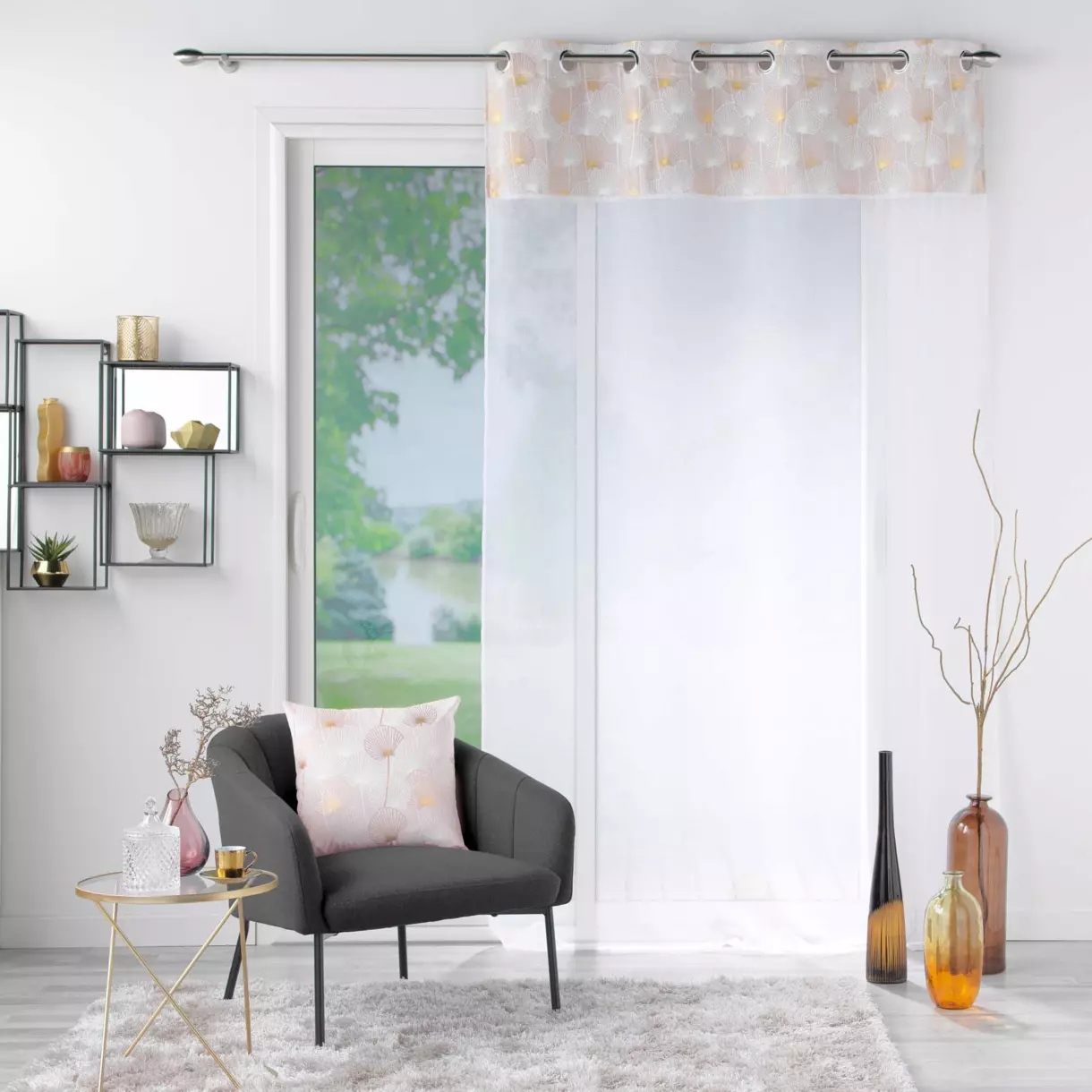 Voilage (140 x 240 cm) Clairine Rose 1
