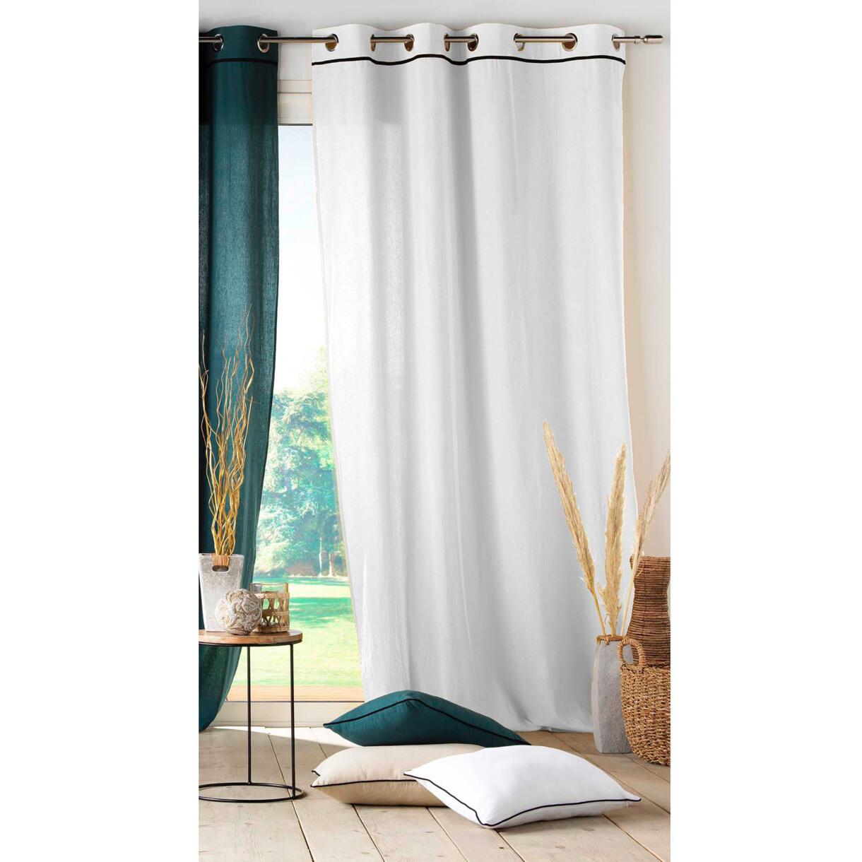 Tenda cotone lavato (135 x 240 cm) Linette Bianco 1