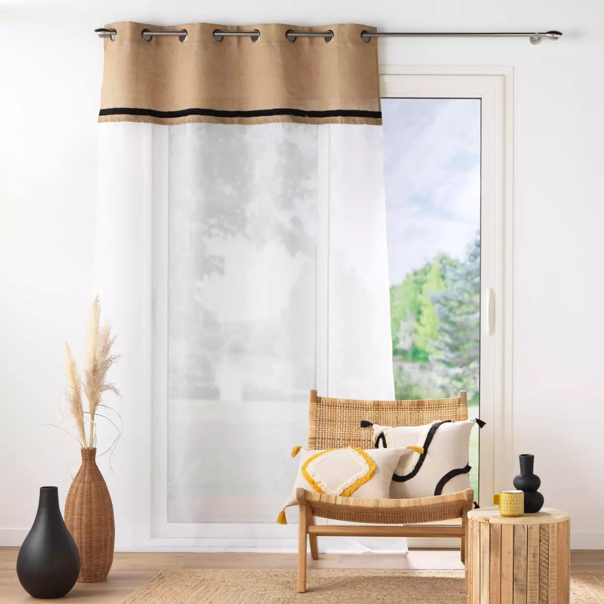 Visillo (140 x 240 cm) Malory Negro 