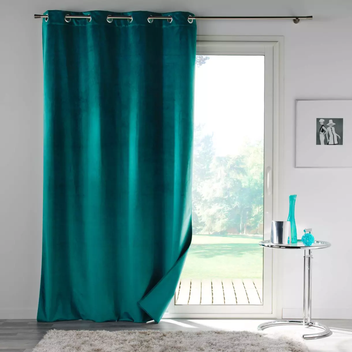 Cortina opaca (135 x 260 cm) Velounight Verde esmeralda 1
