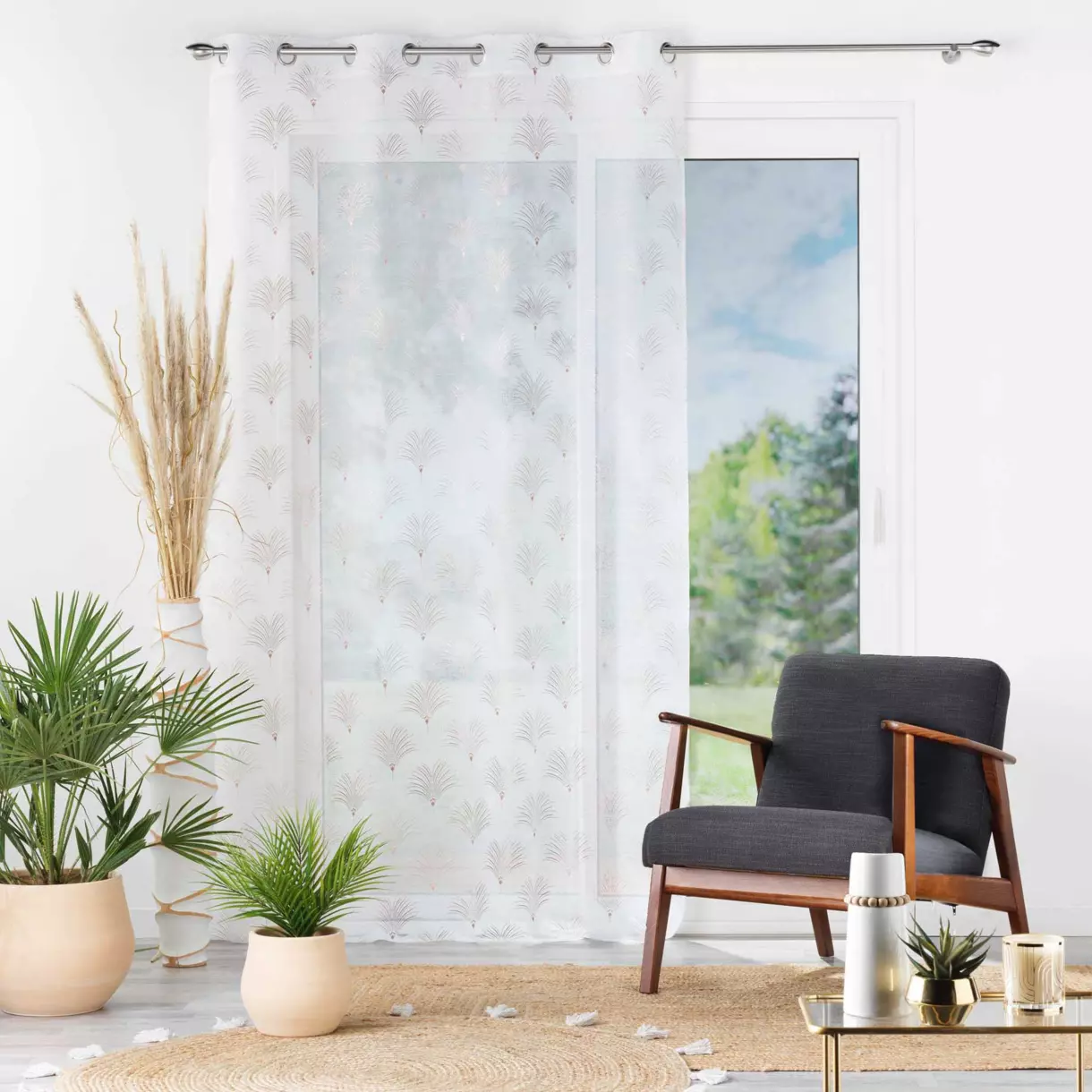 Visillo (140 x 240 cm) Arcadie  Blanco 1