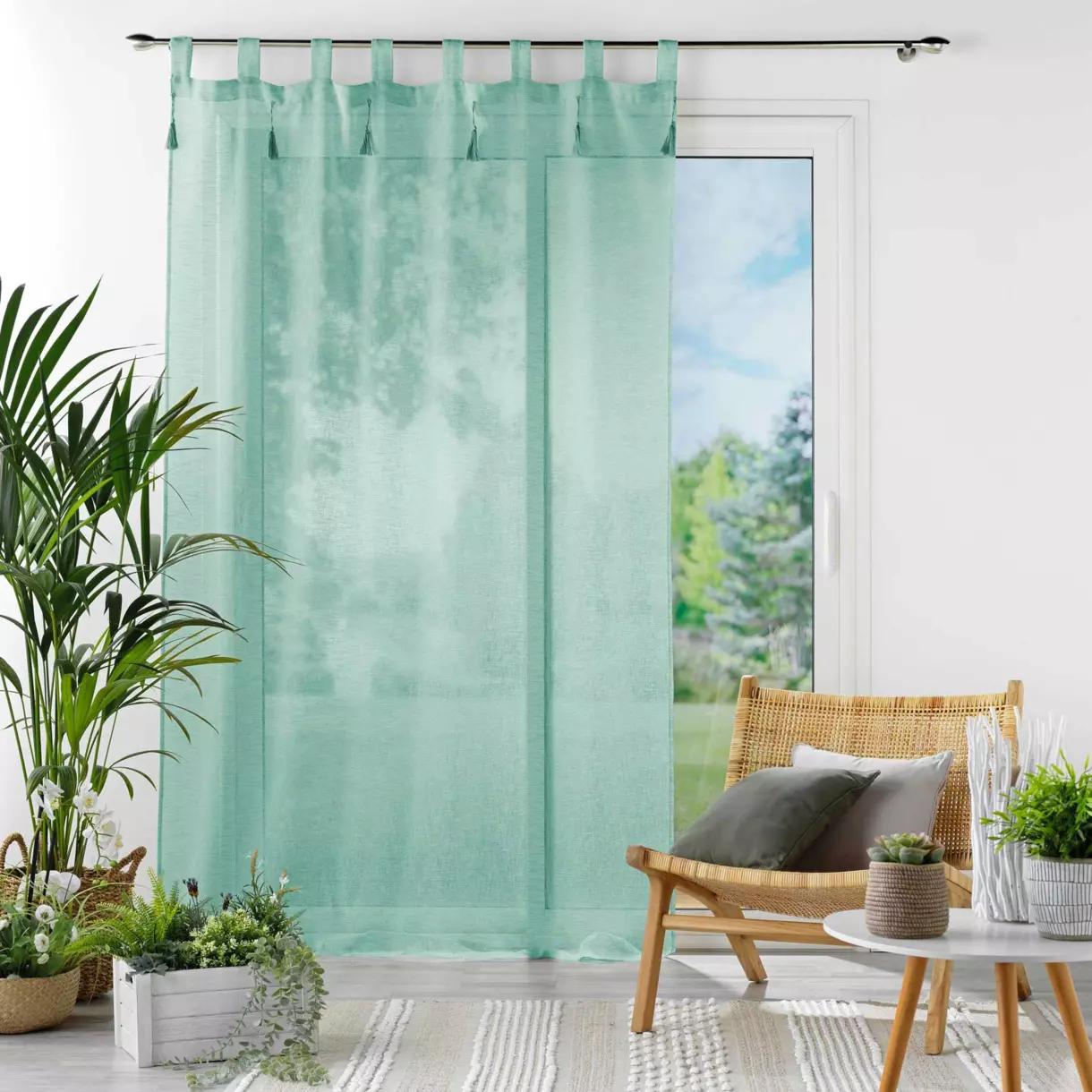 Voilage à passants (140 x 240 cm) Dalila Vert sauge 1
