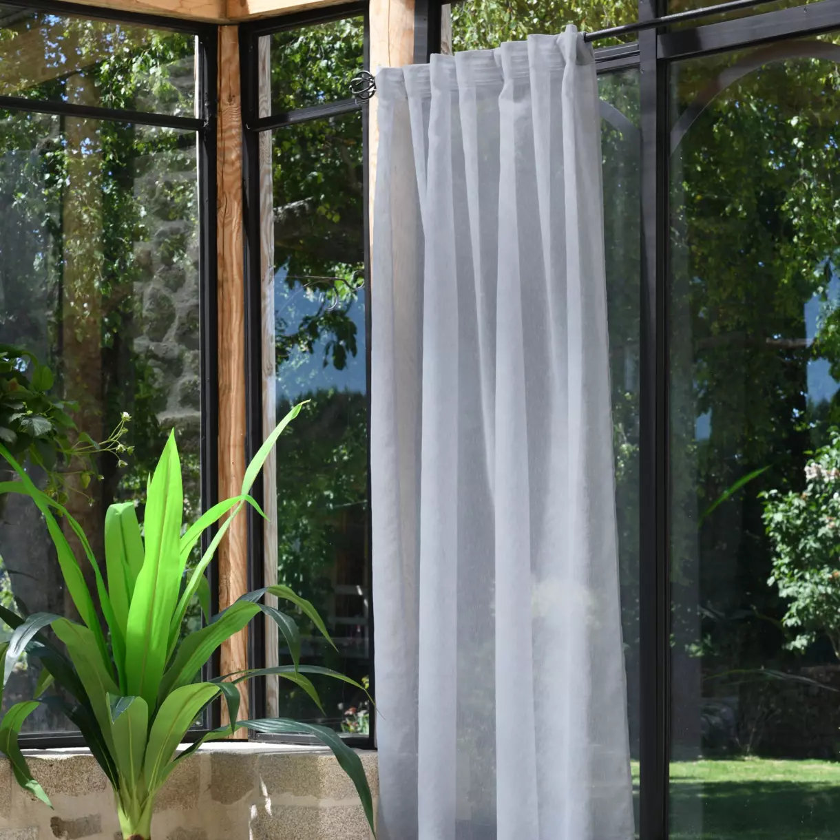 Voilage galon fronceur (140 x 260 cm) Derby Gris souris 1
