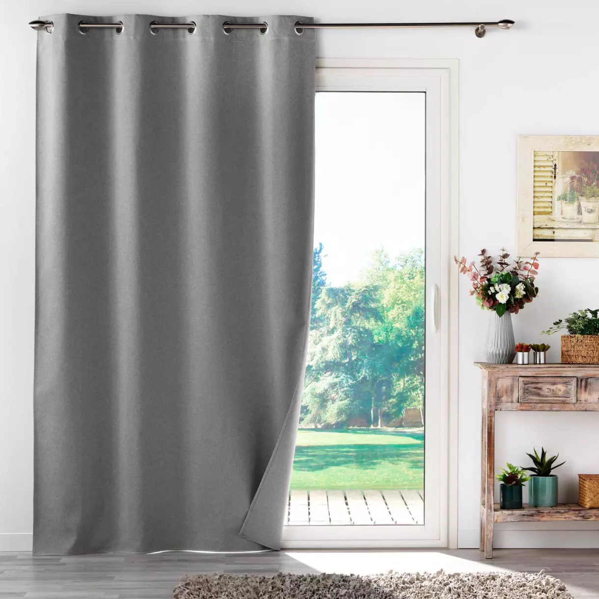 Rideau occultant isolant (135 x 260 cm) Occultiss Gris 1