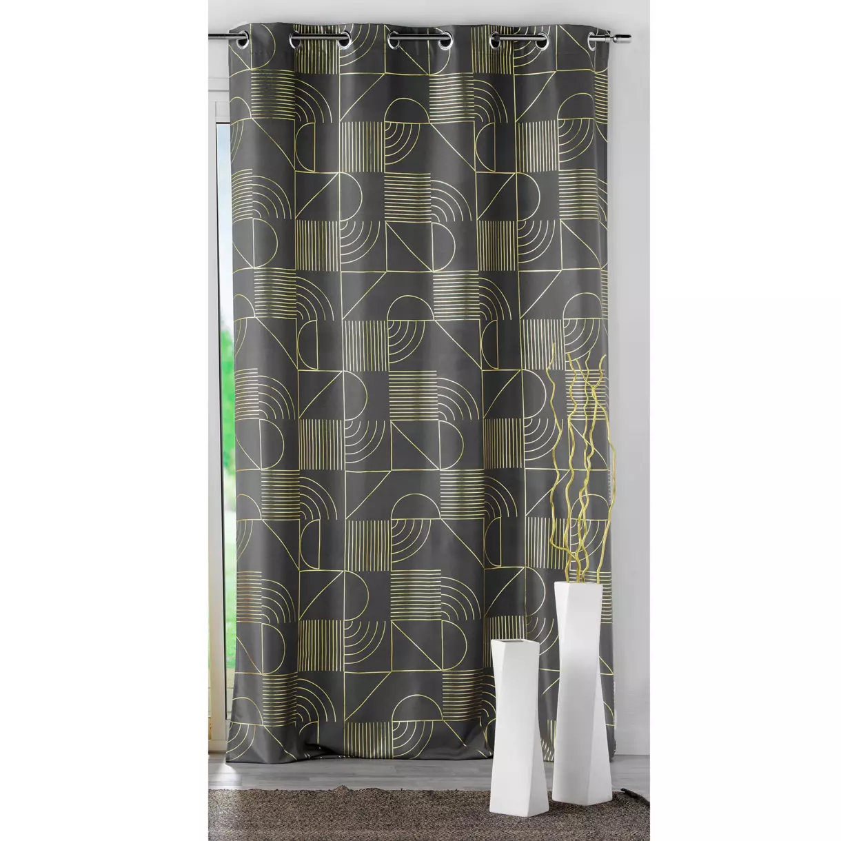 Cortina semi-opaca(140 x 260 cm) Lineor Gris antracita 1