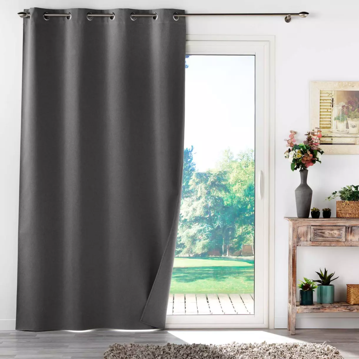 Rideau occultant isolant (135 x 260 cm) Occultiss Gris anthracite 1