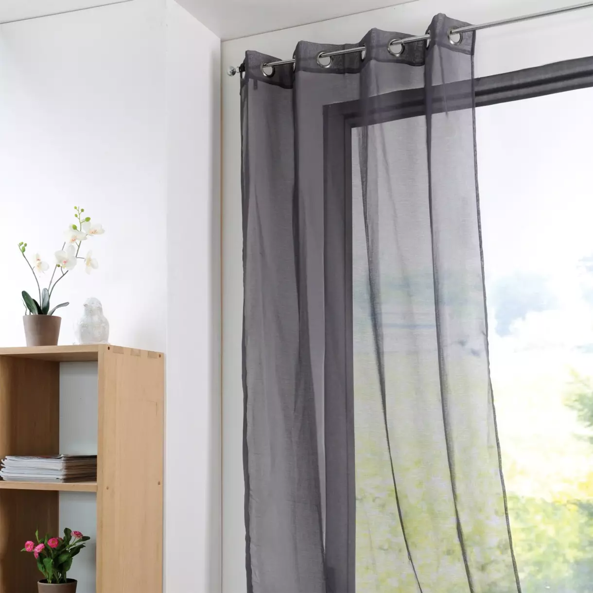 Voilage (140 x 280 cm) Monna Gris anthracite 1