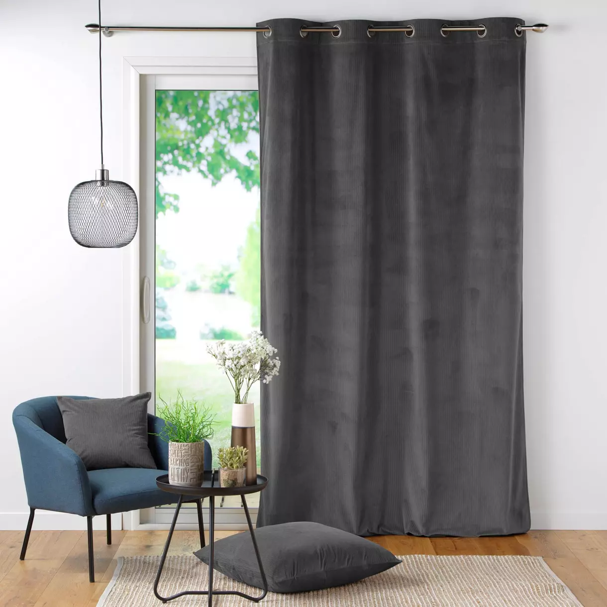 Cortina  semi-opaca(140 x 260 cm) Casual Gris antracita 1