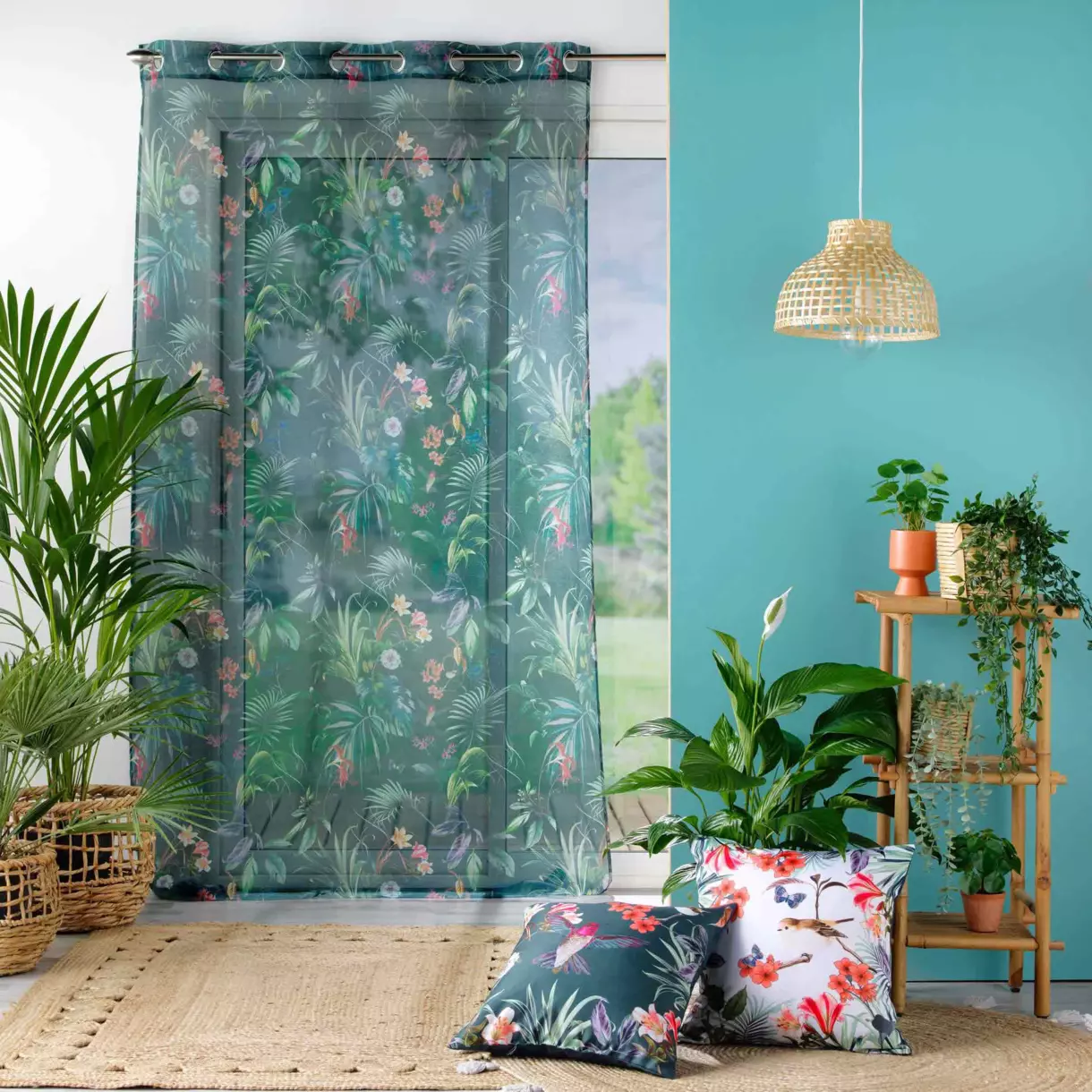 Voilage (140 x 240 cm) Féerie Vert émeraude 1