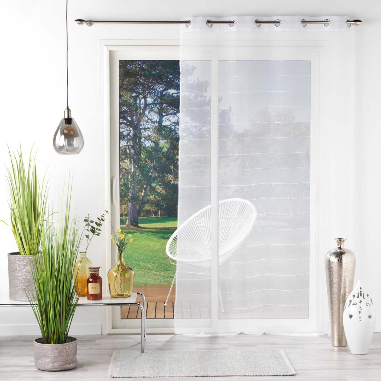 Tenda trasparente (140 x 240 cm) Ninon Bianco 1