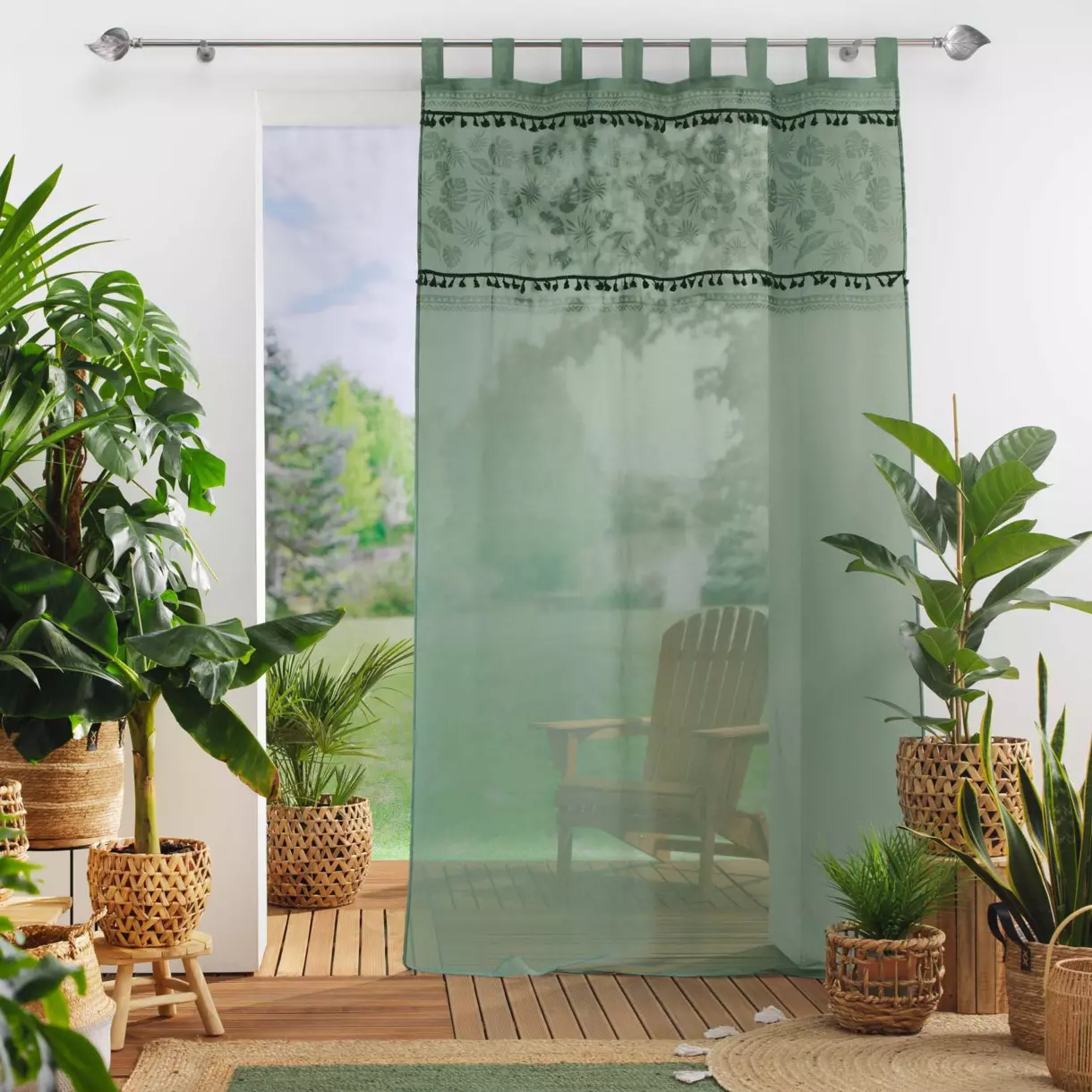 Visillo (140 x 240 cm) Milagreen Verde 1