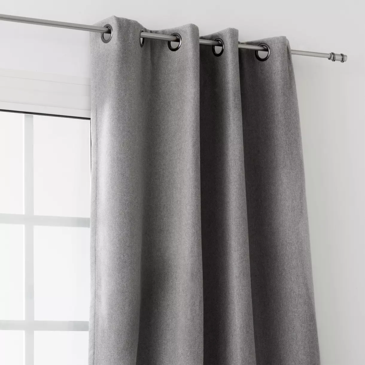 Rideau obscurcissant isolant (140 x H260 cm) Boréal Gris foncé 1