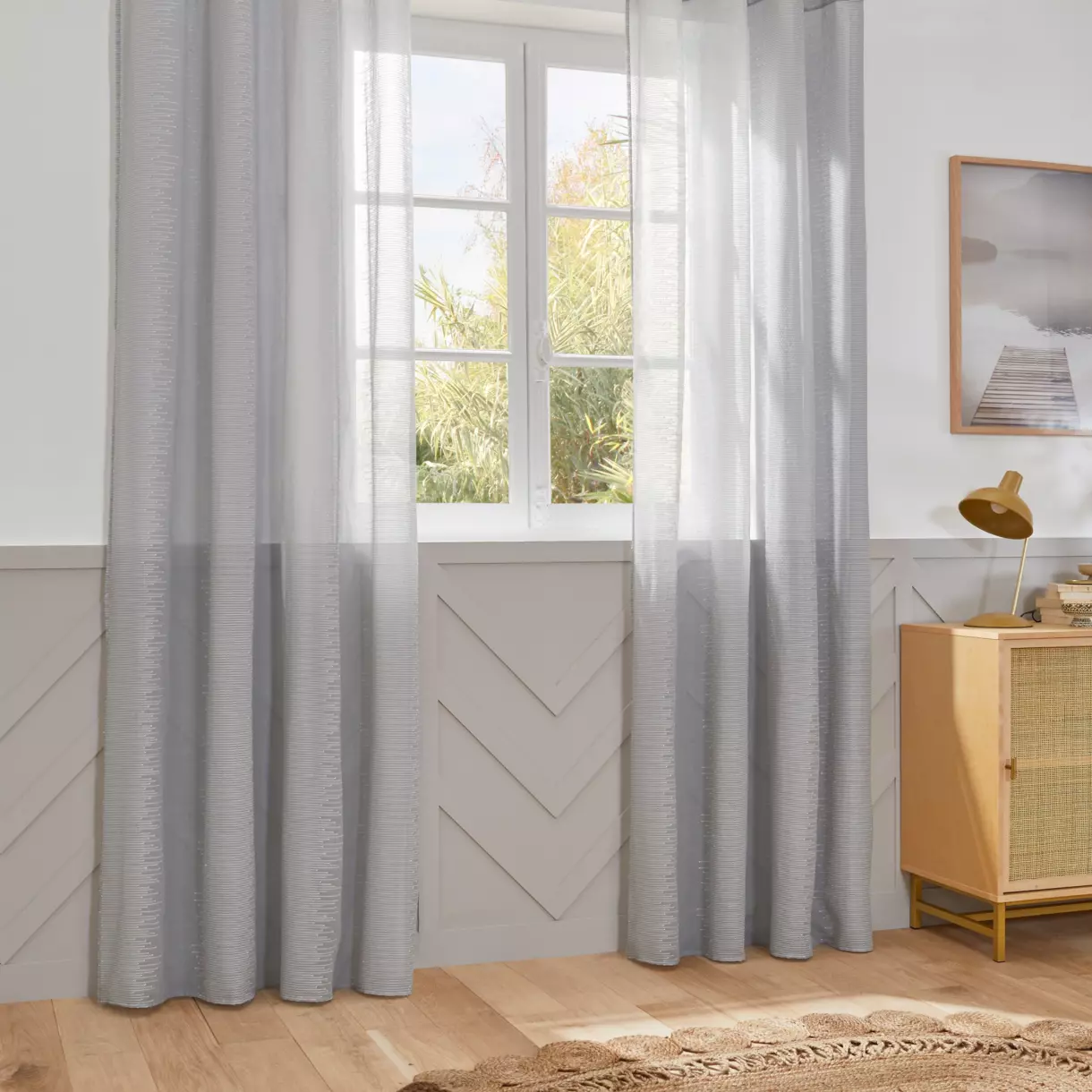 Voilage (140 x 240 cm) Liah Gris 1