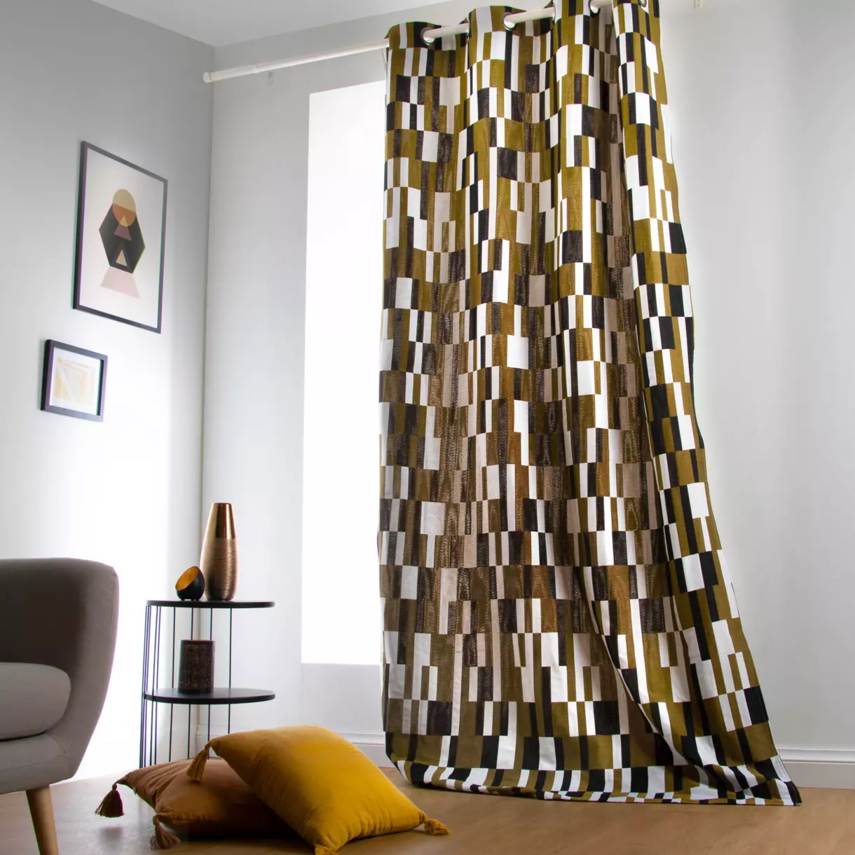 Rideau (140 x 260 cm) Domino Marron 1