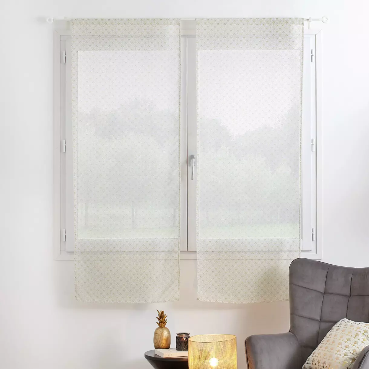 Paire de voilages (60 x 160 cm) Deva Beige 1