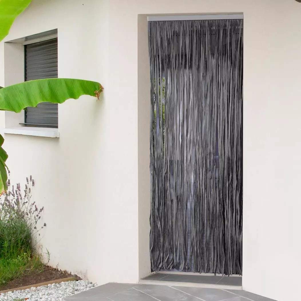 Cortina de puerta (90 x 200 cm) Lanna Gris 1