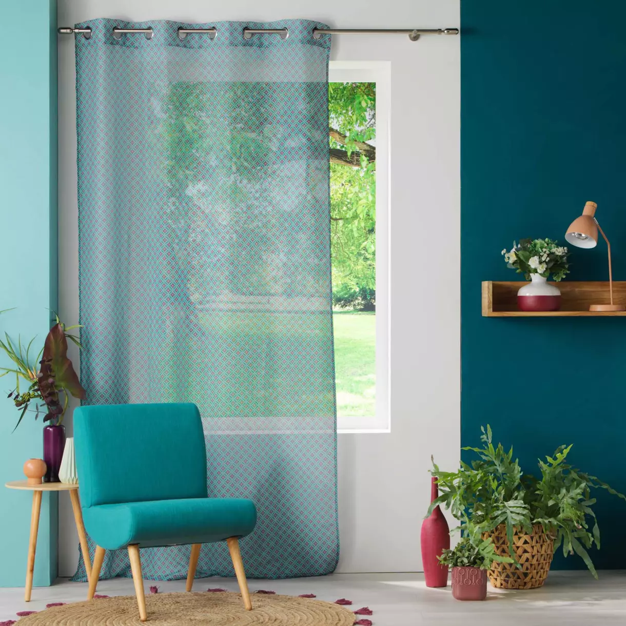 Vitrage (140 x 240 cm) Havana Blauw 1