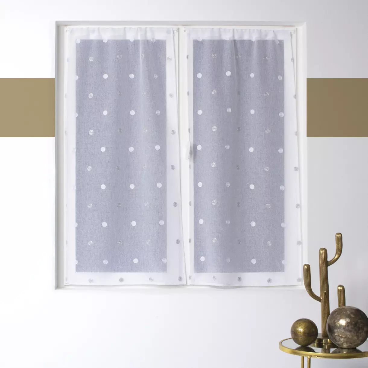 Par de visillos (60 x 90 cm) Smarties Blanco 1